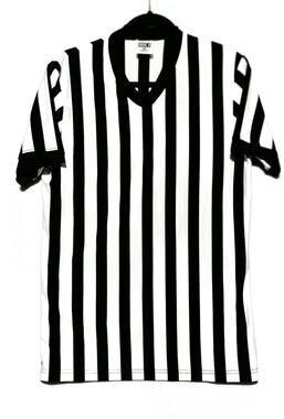 Dick's Sporting Goods Referee Shirt Small Black White Striped Jersey V-Neck